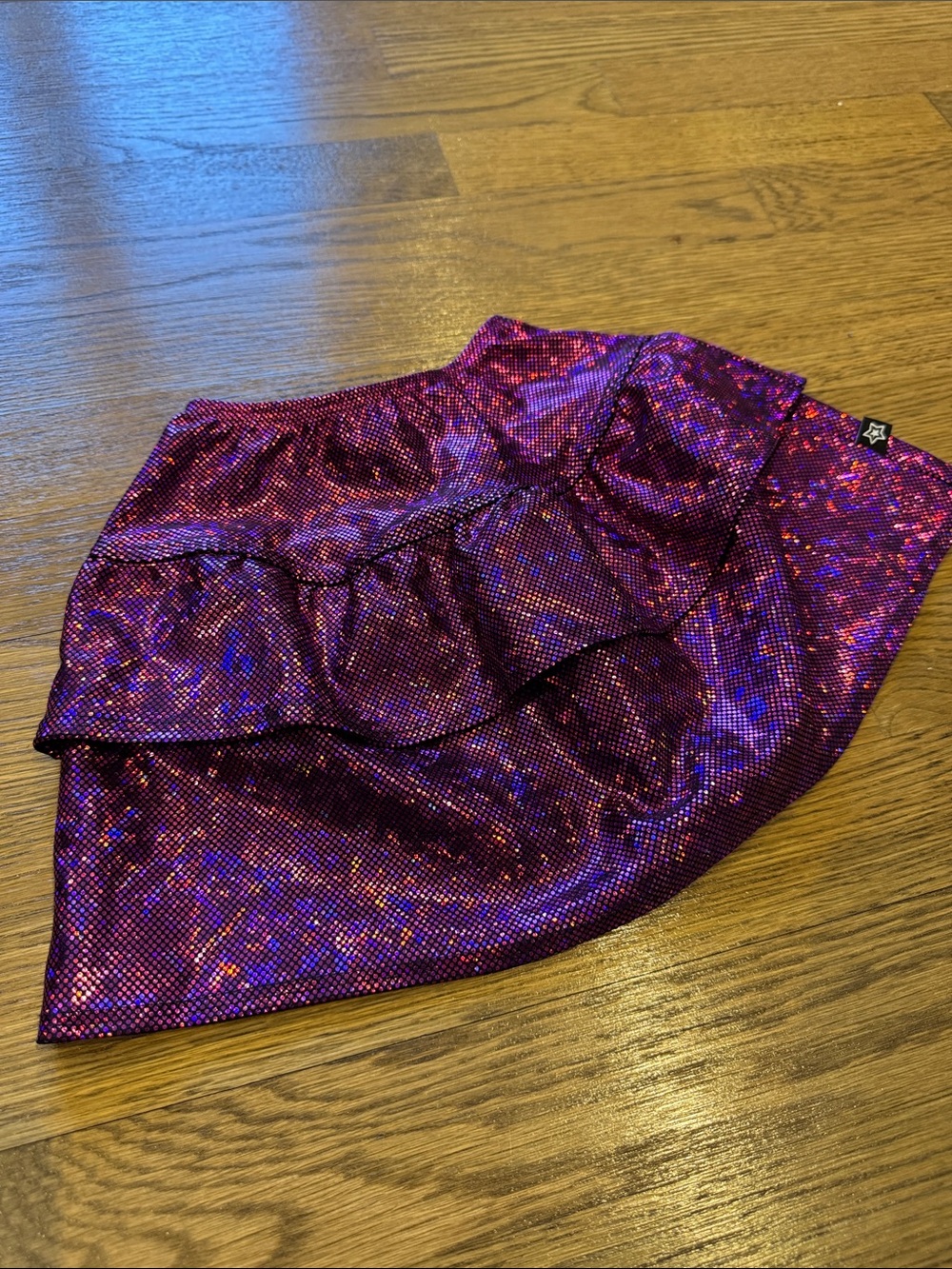 Pixielane 3T Purple Metallic Ruffle Mini Skirt NWOT